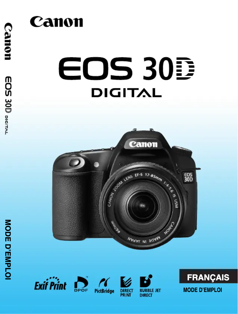 Page 1 de la notice Manuel utilisateur Canon EOS 30D