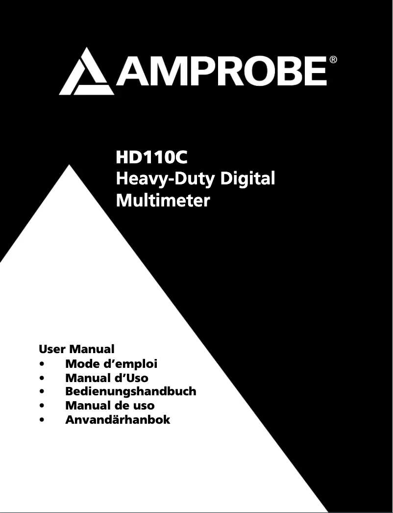 Page n°1 - Manuel utilisateur Beha-Amprobe HD110C
