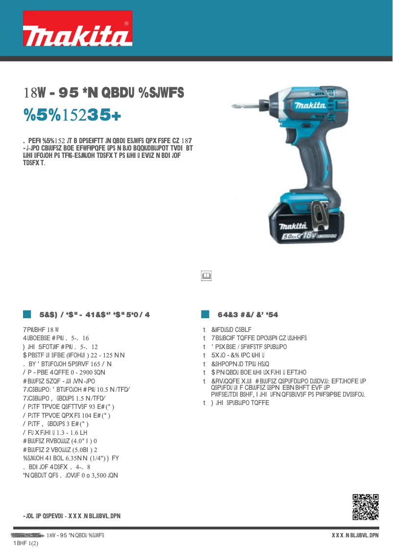 Page n°1 - Fiche technique Makita DTD152RTJ
