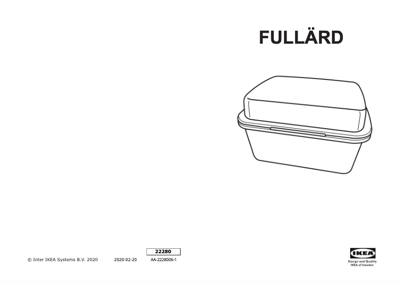 Image de la première page du manuel de l'appareil FULLÄRD 504.900.58