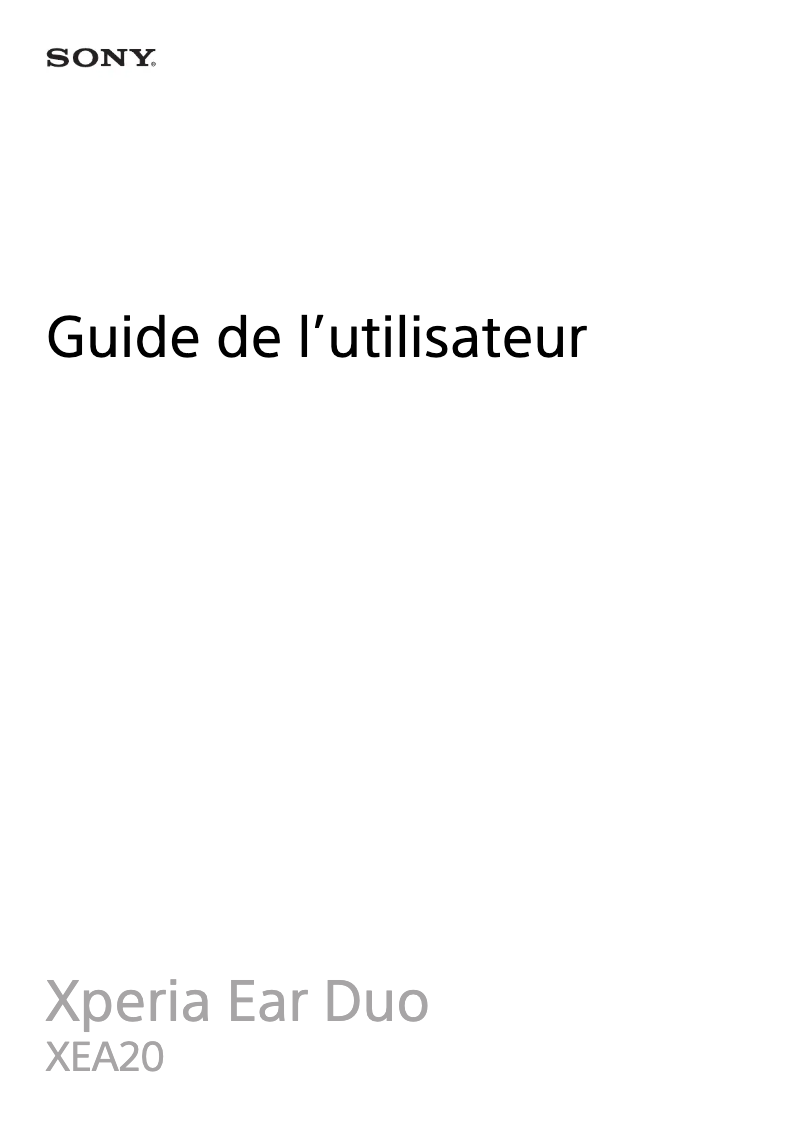 Page 1 de la notice Manuel utilisateur Sony Xperia Ear Duo XEA20