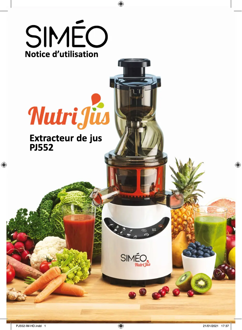 Imagen de la primera página del manual del dispositivo PJ552