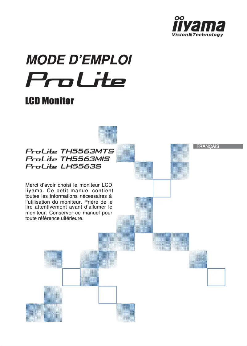 Page 1 de la notice Manuel utilisateur Iiyama ProLite TH5563MIS