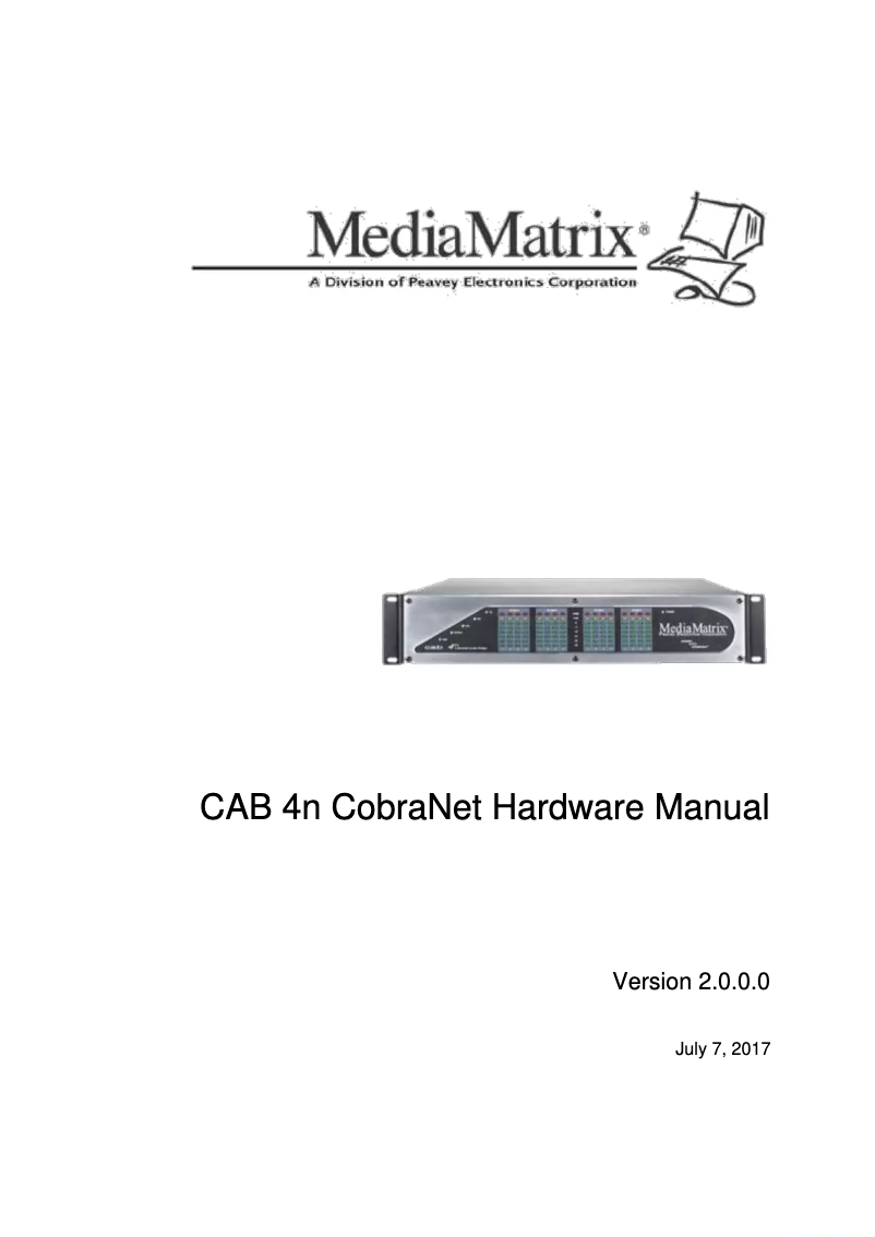 Page 1 de la notice Manuel utilisateur MediaMatrix CAB 4n