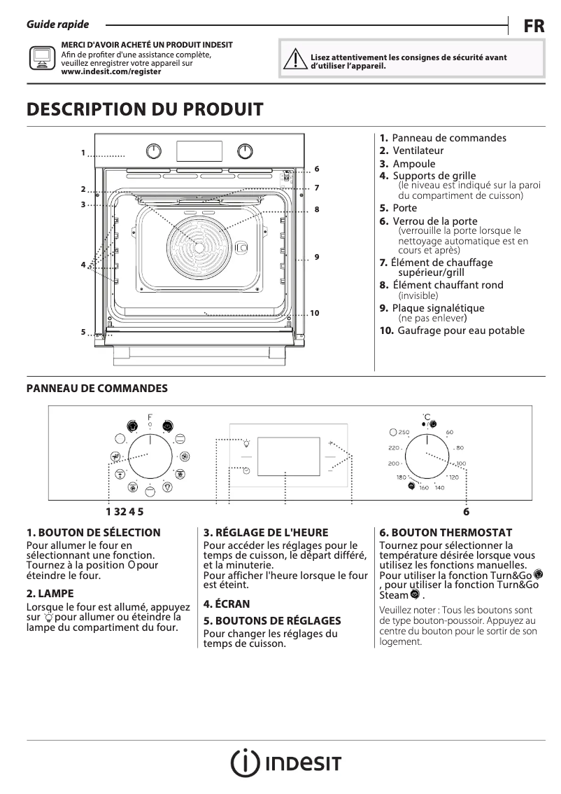 Page 1 de la notice Manuel utilisateur Indesit IFWS3844JPIX