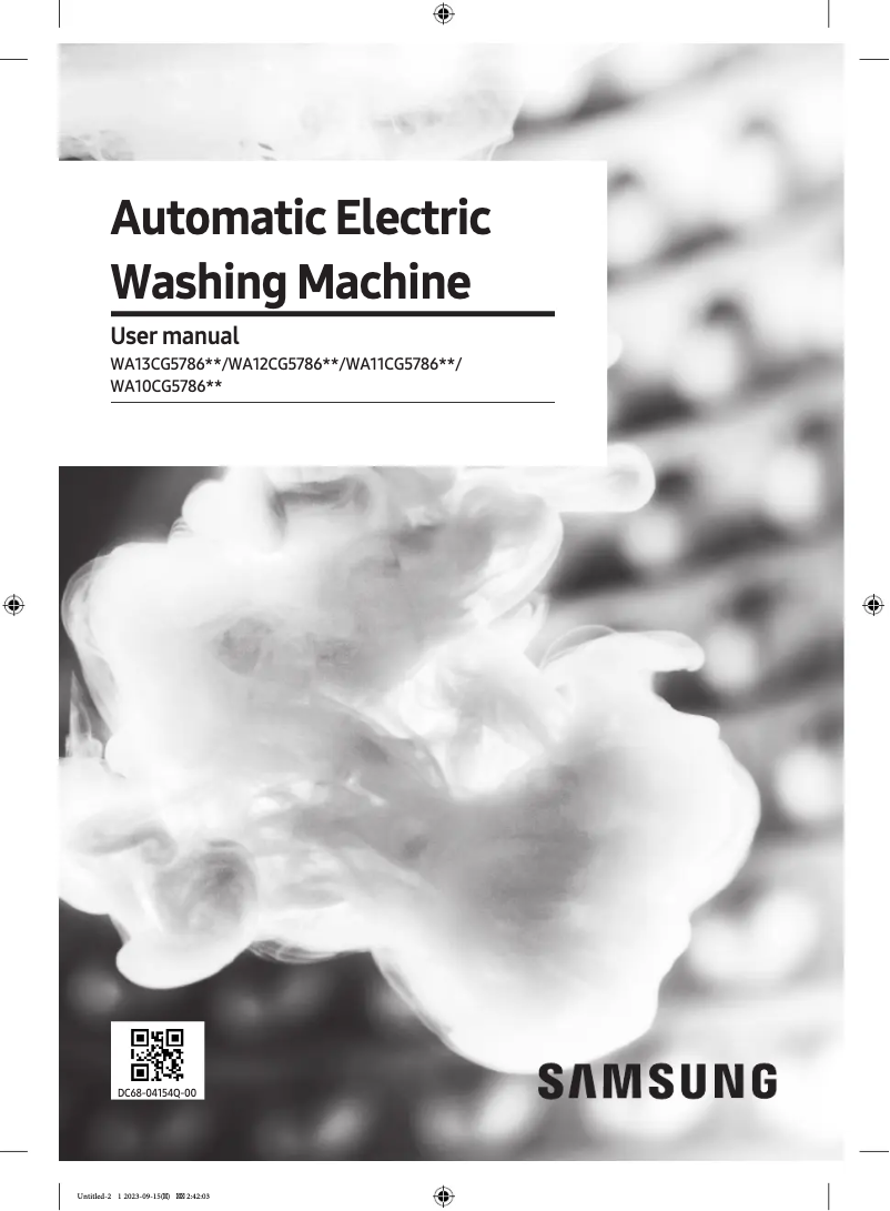 Page 1 de la notice Manuel utilisateur Samsung WA12CG5786BW