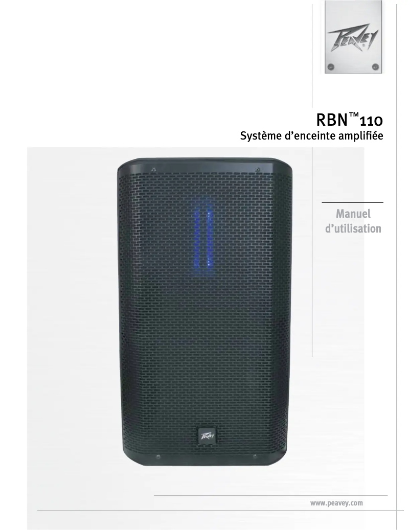 Page 1 de la notice Manuel utilisateur Peavey RBN 110