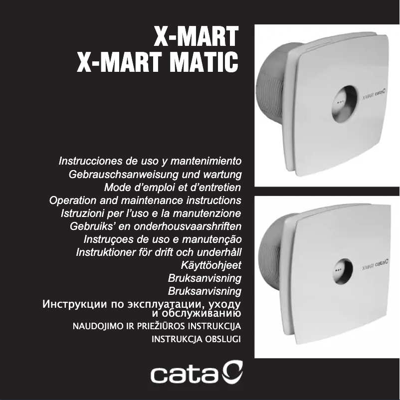 Page n°1 - Manuel utilisateur CATA X-MART 10
