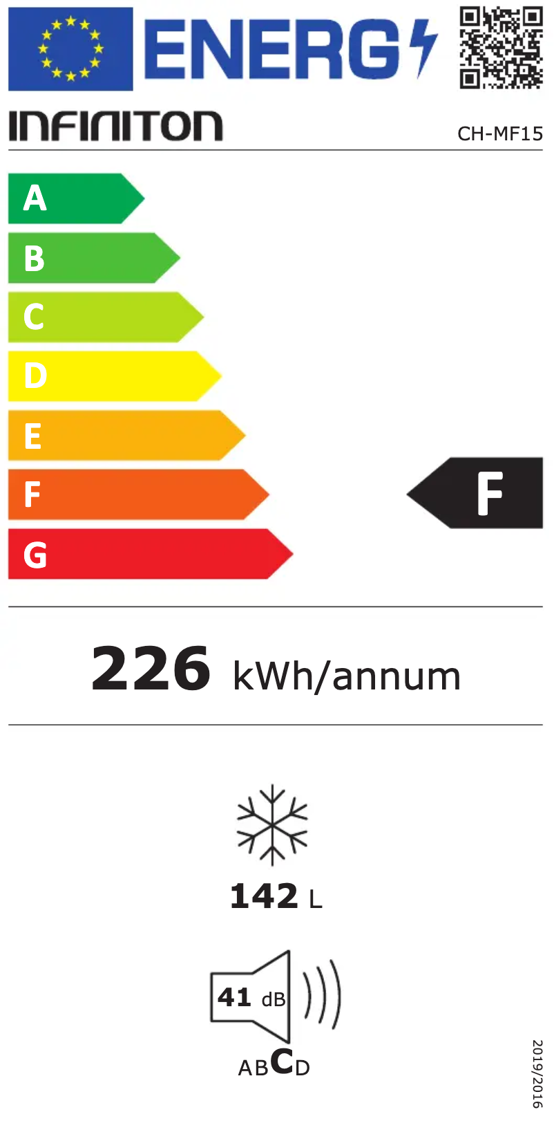 Page 1 de la notice Label énergétique Infiniton CH-MF15