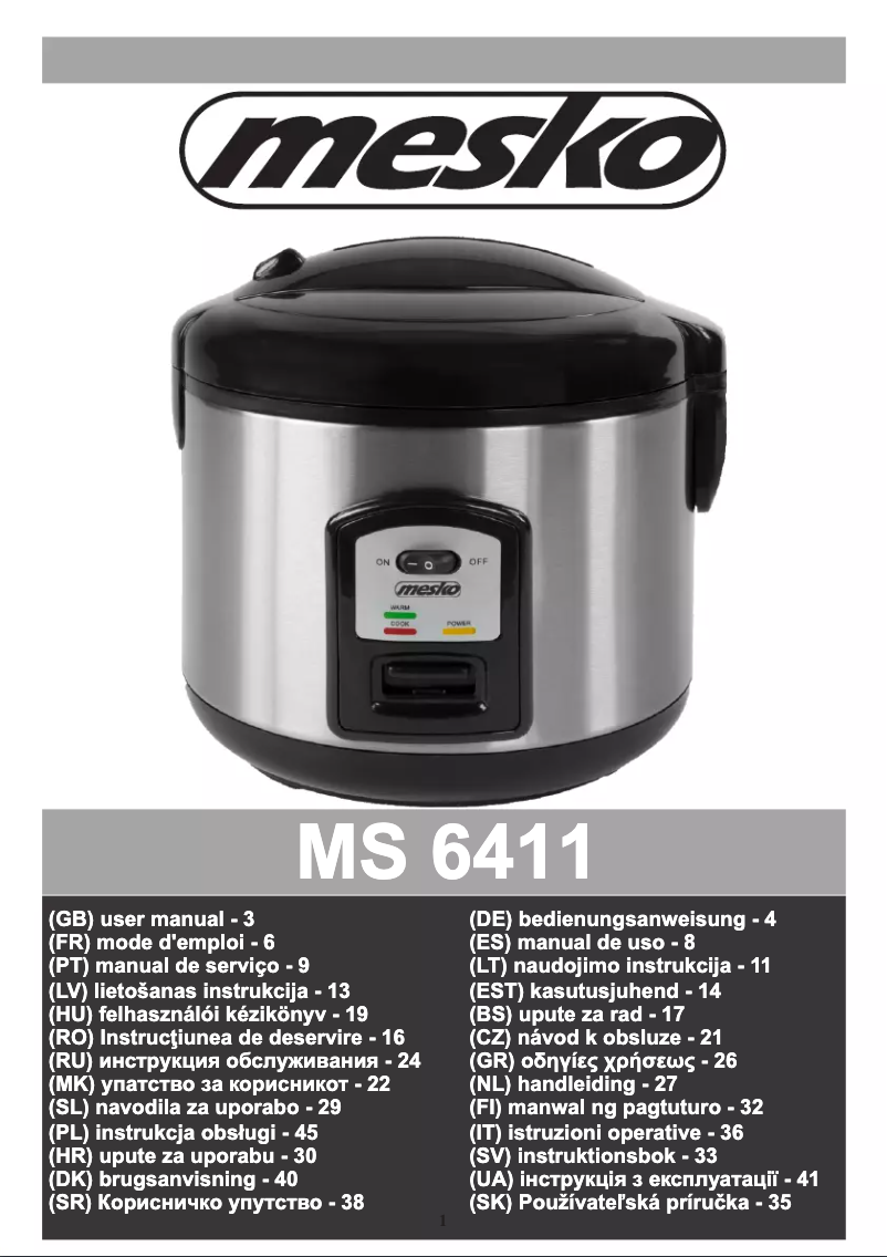 Page n°1 - Manuel utilisateur Mesko MS 6411