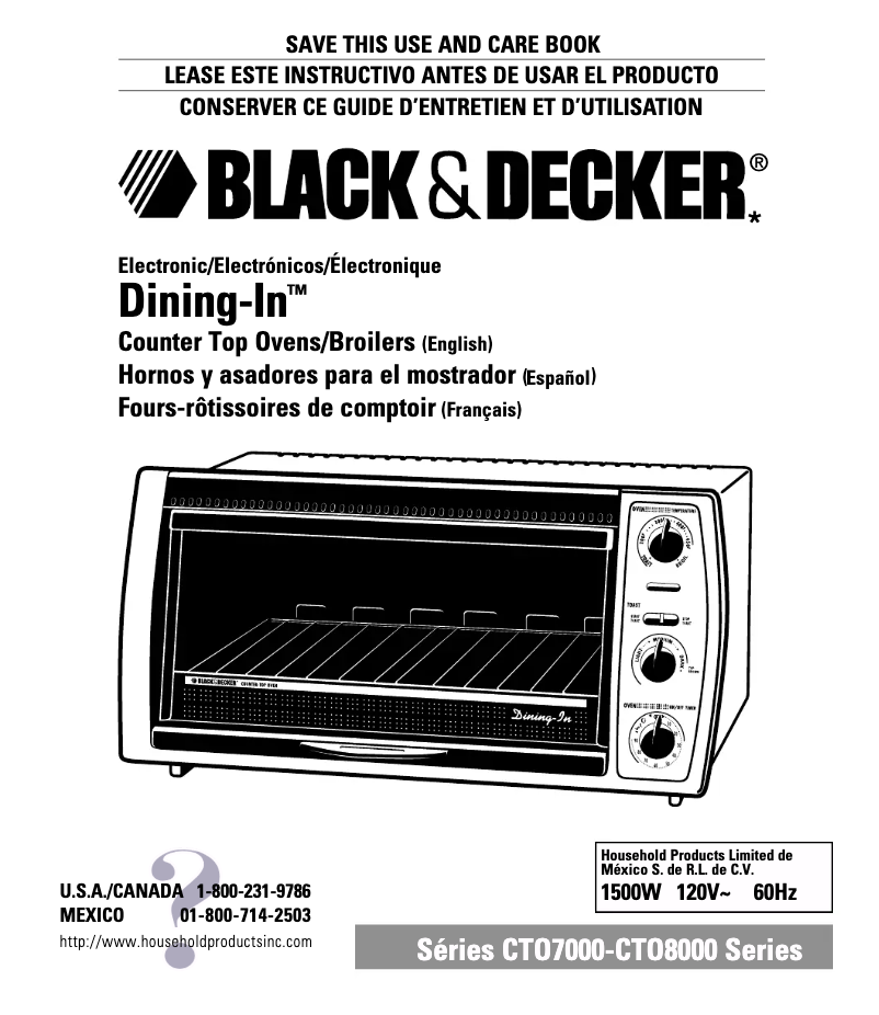 Page n°1 - Manuel utilisateur Black & Decker CTO8100