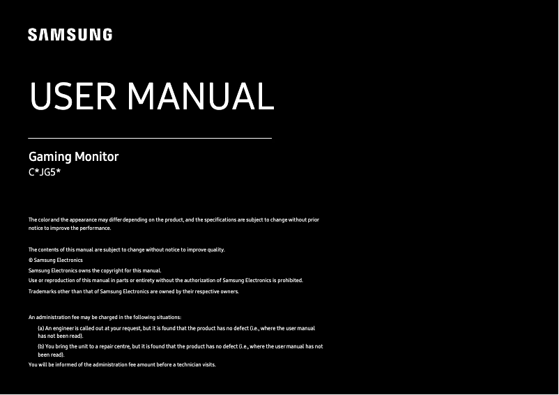 Page n°1 - Manuel utilisateur Samsung CJG56