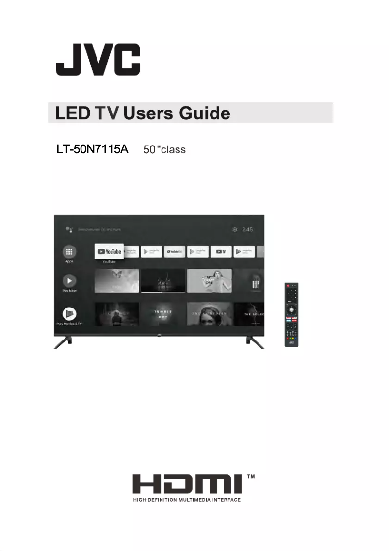 Page n°1 - Manuel utilisateur JVC LT-50N7115A