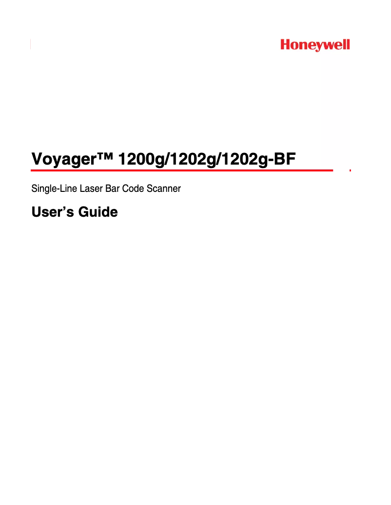 Page 1 de la notice Manuel utilisateur Honeywell Voyager 1200g