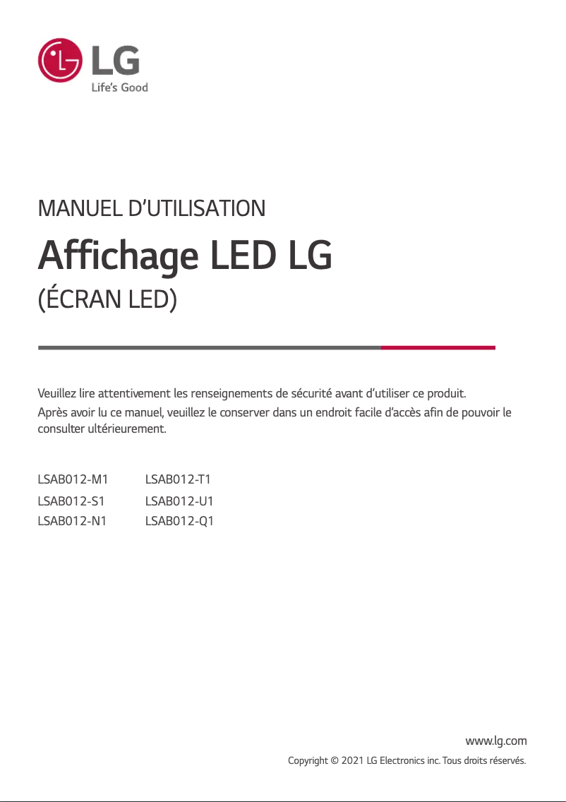 Image de la première page du manuel de l'appareil Magnit LSAB012-T1