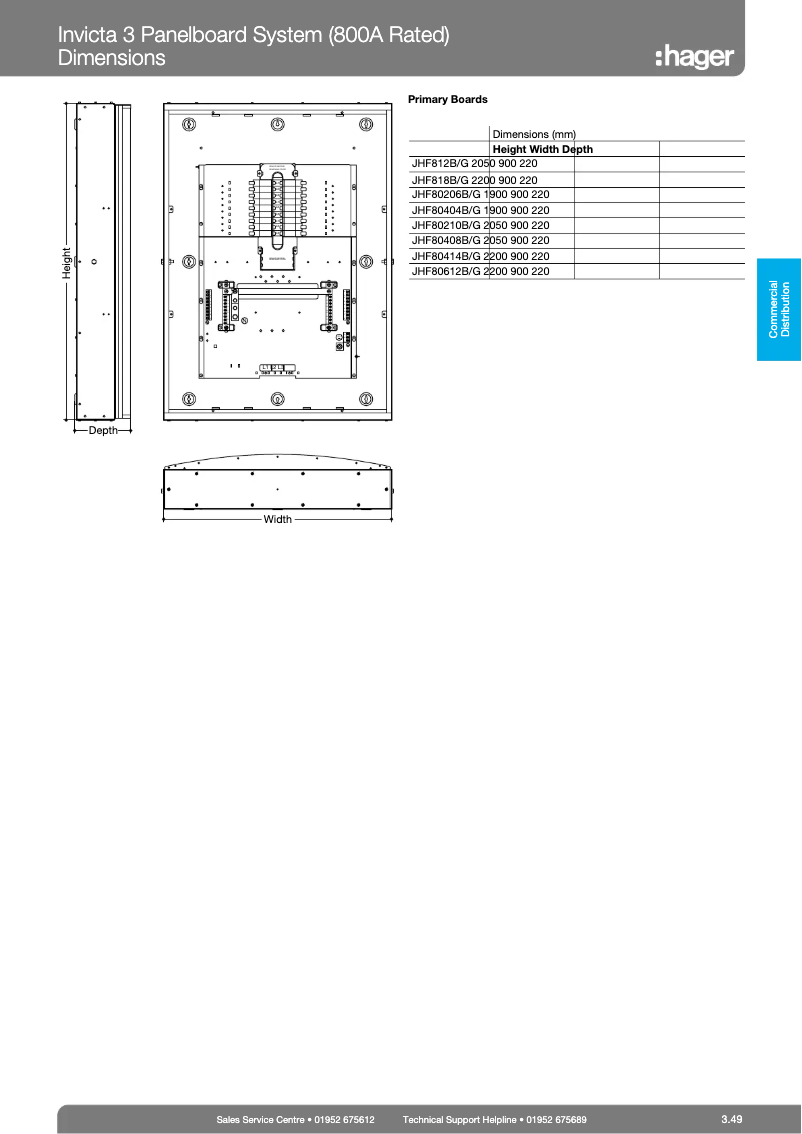 Page 1 de la notice Fiche technique Hager JHF812B