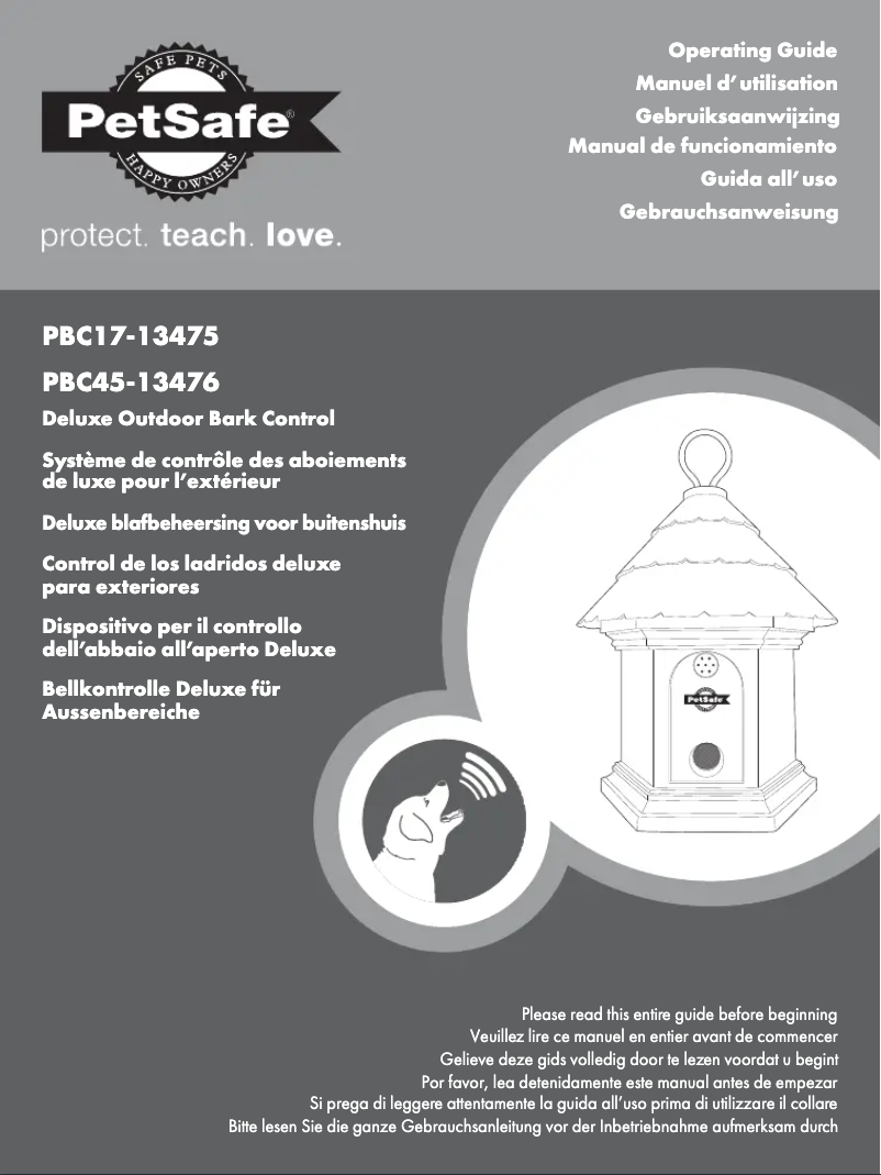 Page 1 de la notice Manuel utilisateur PetSafe PBC17-13475