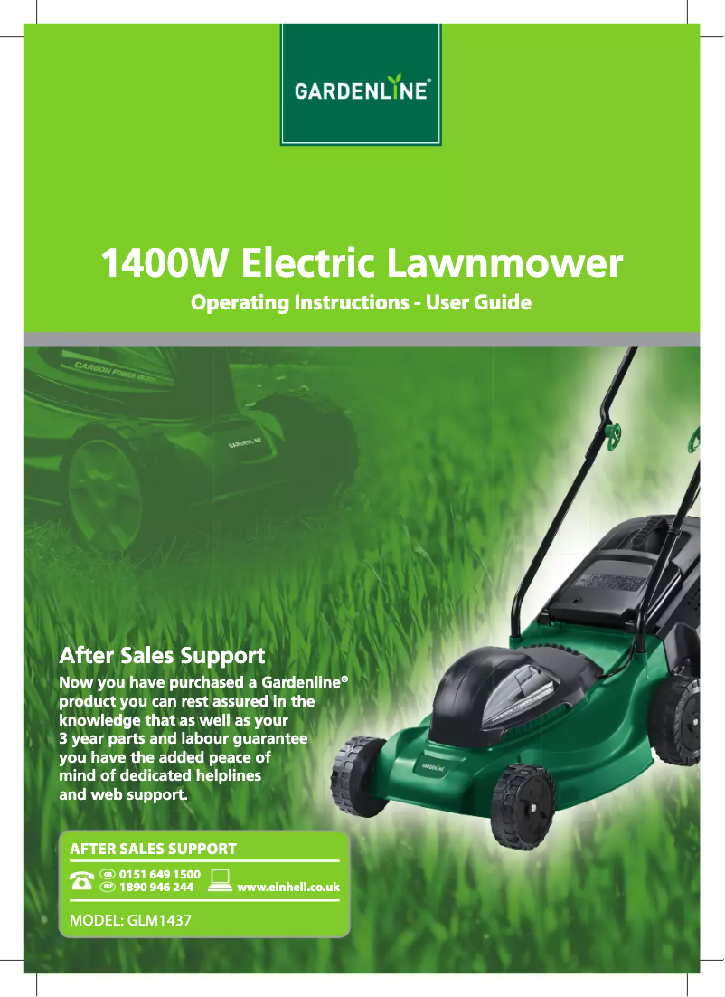 Page 1 de la notice Manuel utilisateur Gardenline GLM 1437