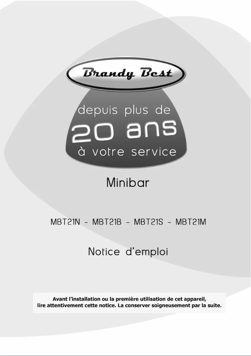 Page 1 de la notice Manuel utilisateur Brandy Best MBT21S