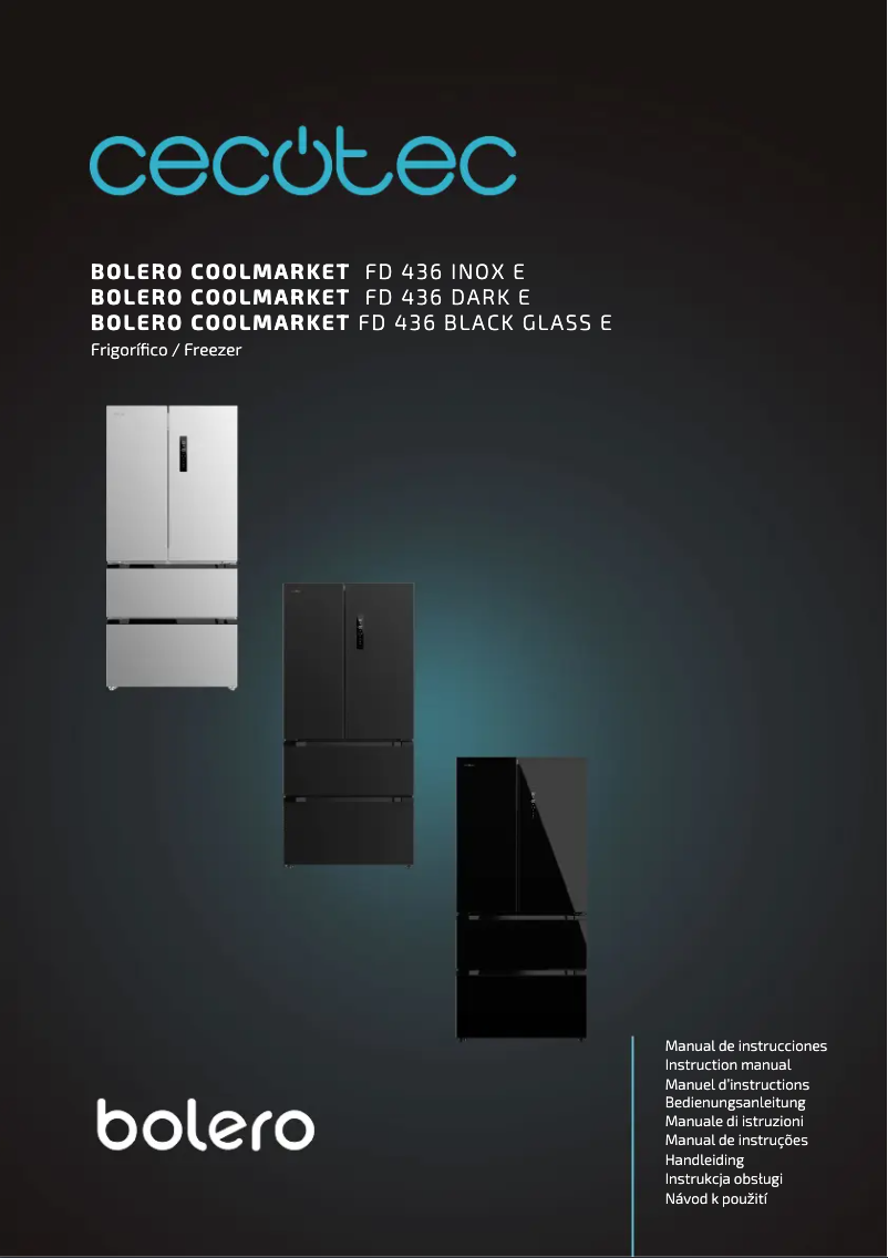 Page 1 de la notice Manuel utilisateur Cecotec Bolero CoolMarket FD 436