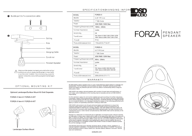Imagen de la primera página del manual del dispositivo Forza 6