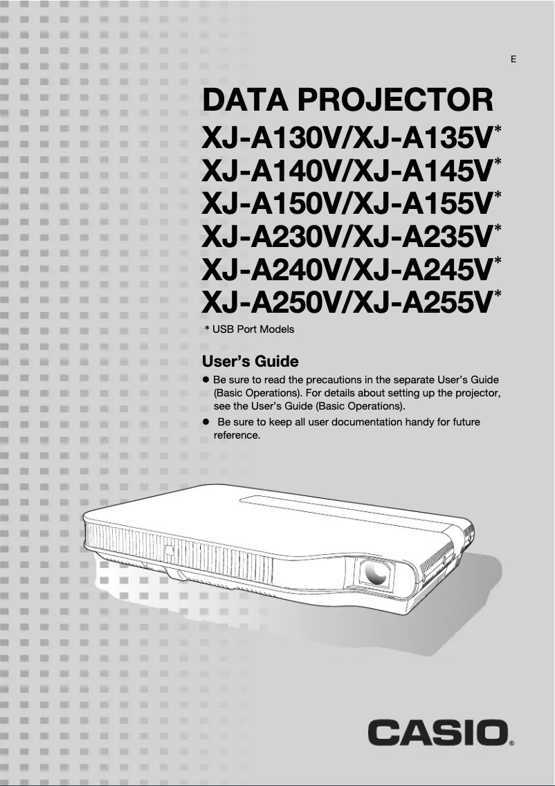 Page 1 of the manual User Manual Casio XJ-A250