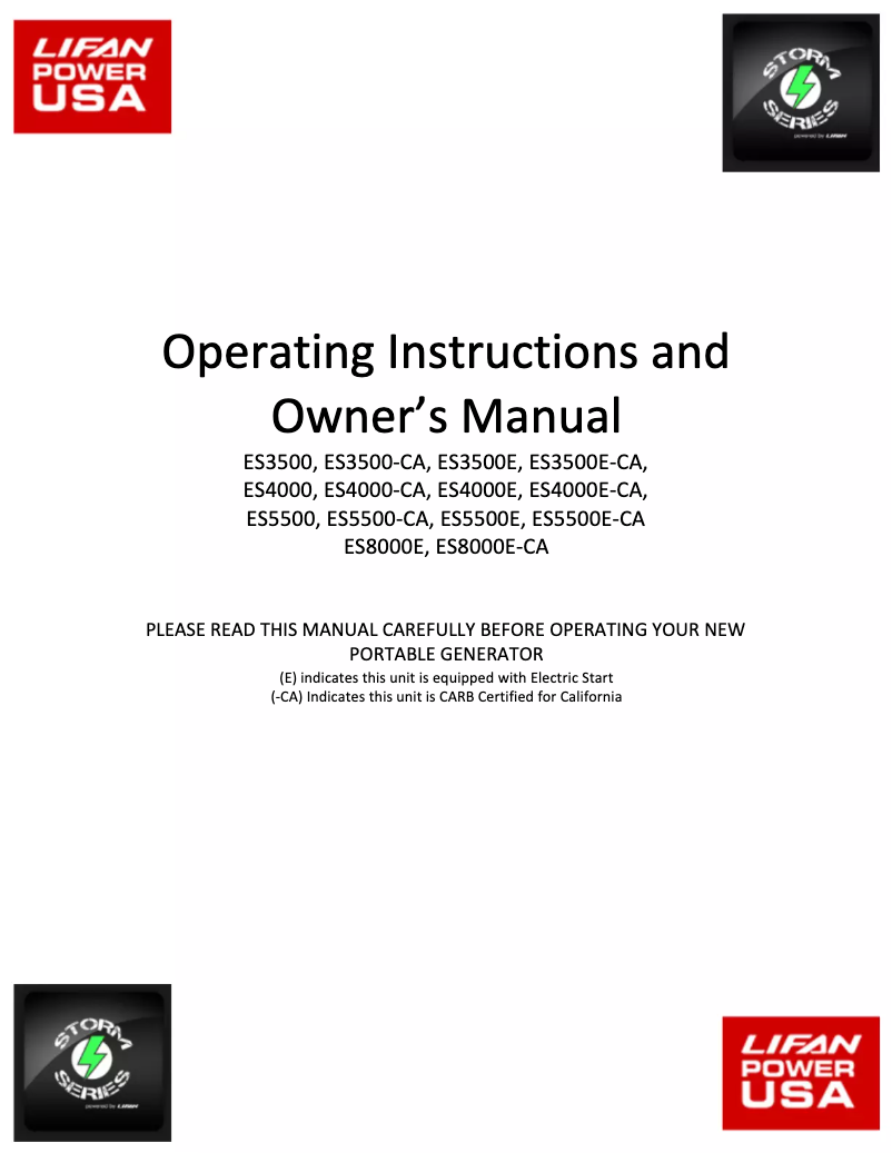 Image de la première page du manuel de l'appareil Storm 3500E