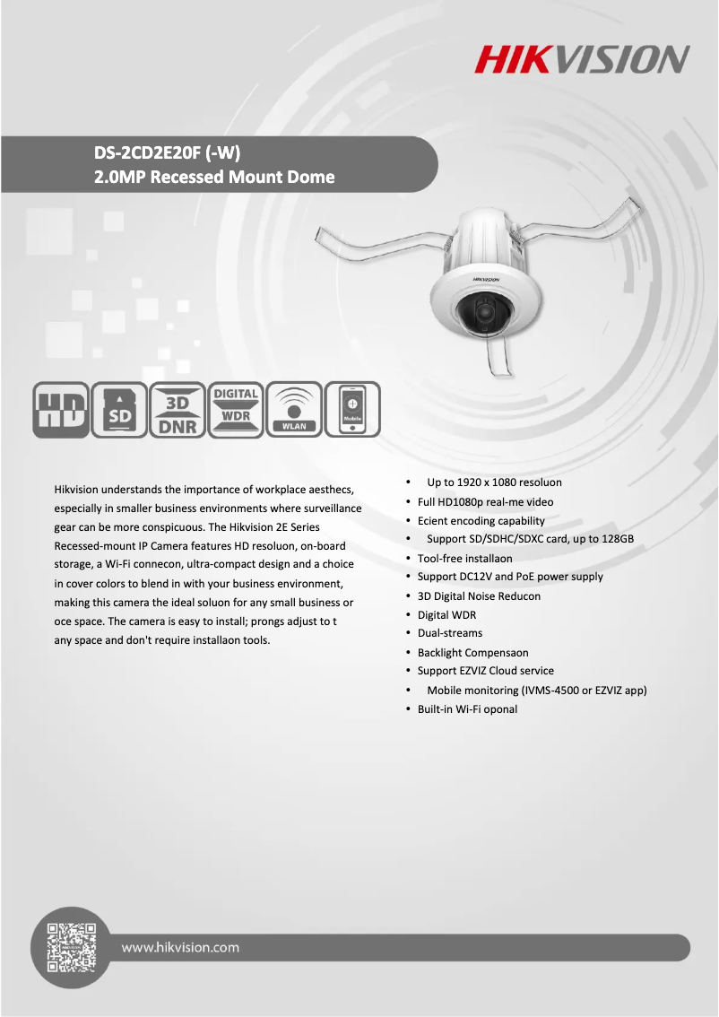 Page n°1 - Brochure Hikvision DS-2CD2E20F