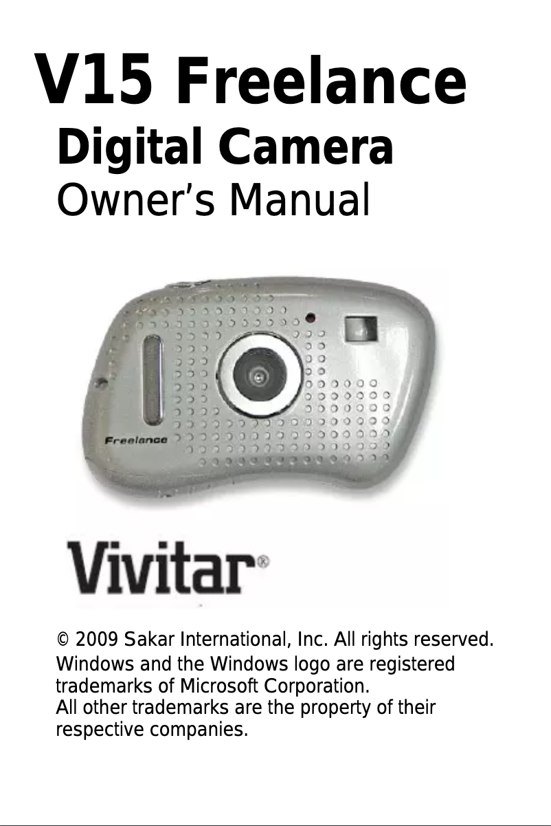 Page 1 de la notice Manuel utilisateur Vivitar ViviCam V15