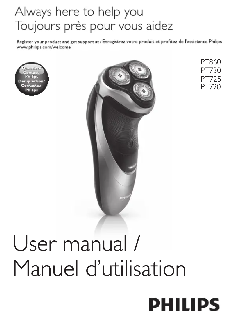 Page 1 de la notice Manuel utilisateur Philips PowerTouch PT725