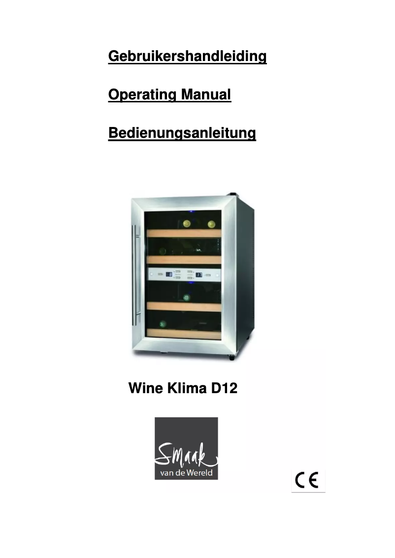 Page n°1 - Manuel utilisateur Wine Klima D12