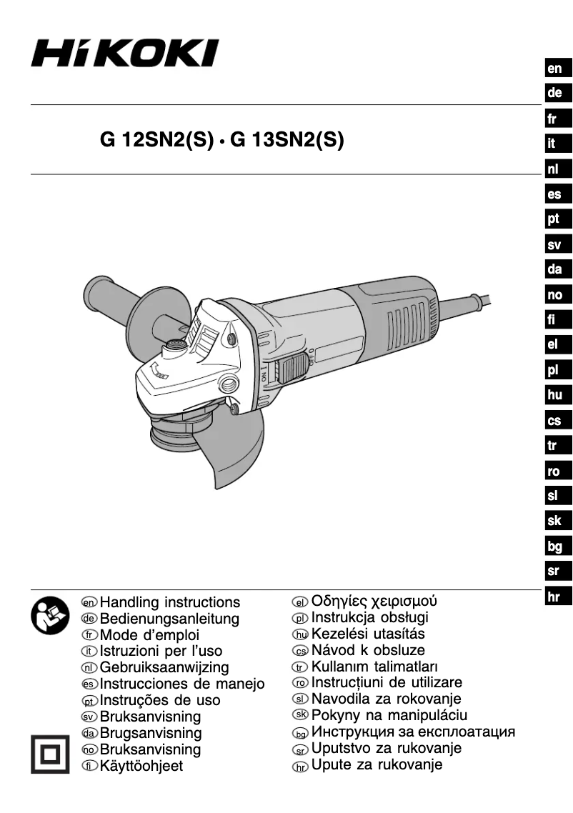 Page 1 of the manual User Manual HiKOKI G12SN2S