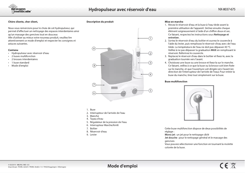 Page n°1 - Manuel utilisateur Newgen Medicals NX-8037-675