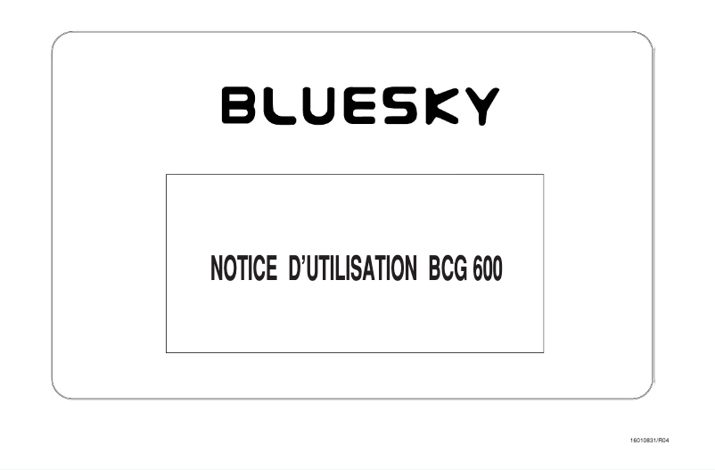 Image de la première page du manuel de l'appareil BCG 600