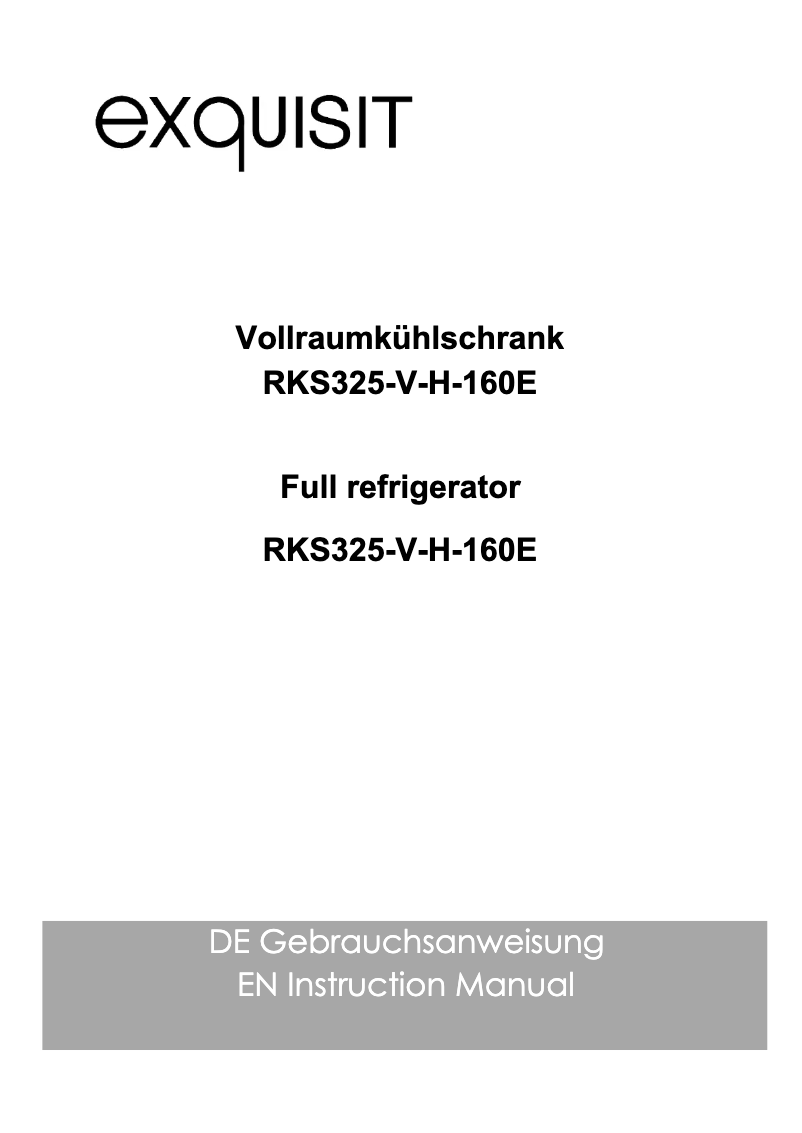 Page 1 de la notice Manuel utilisateur Exquisit RKS325-V-H-160E