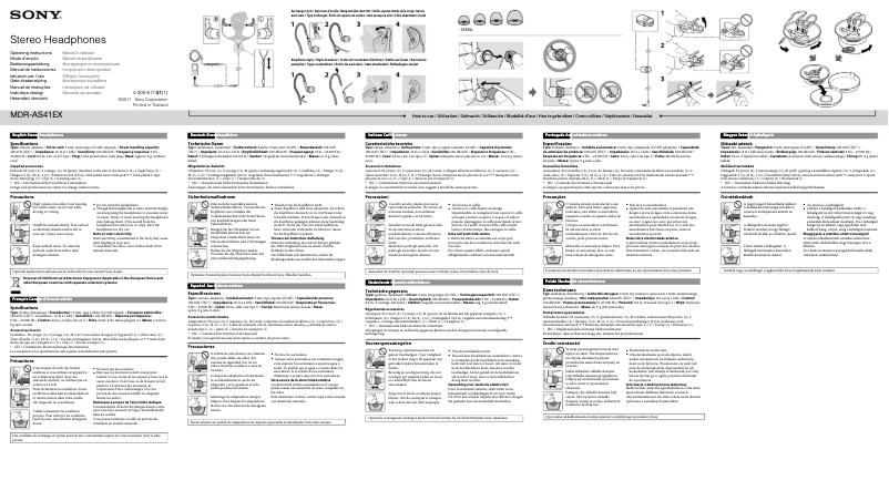 Image de la première page du manuel de l'appareil MDR-AS41EX