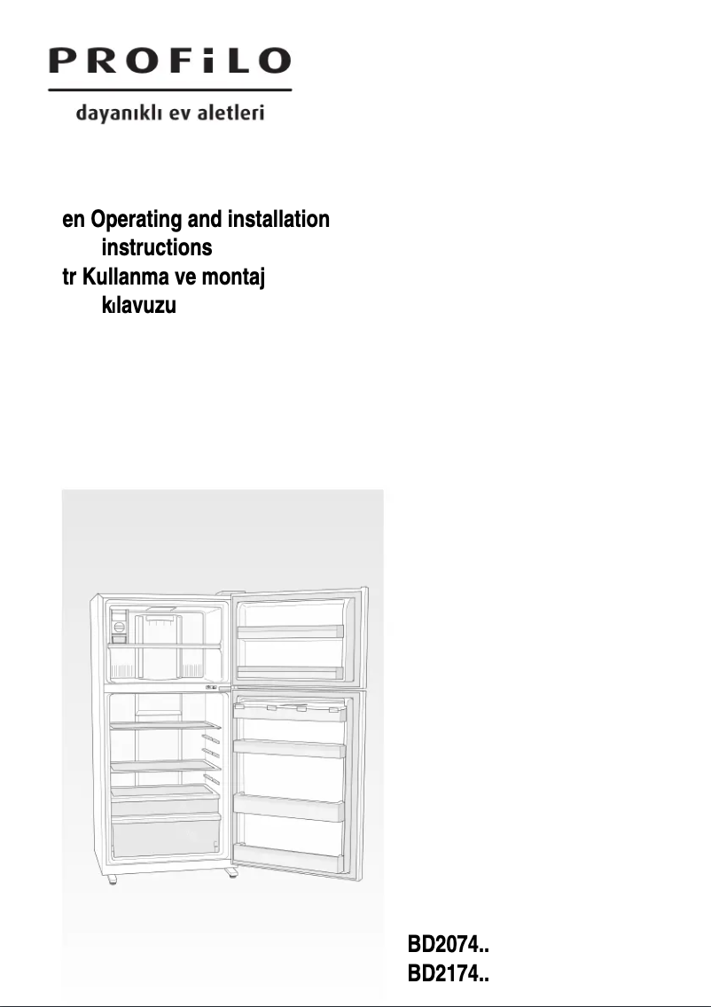 Page 1 de la notice Manuel utilisateur Profilo BD2074W2AN