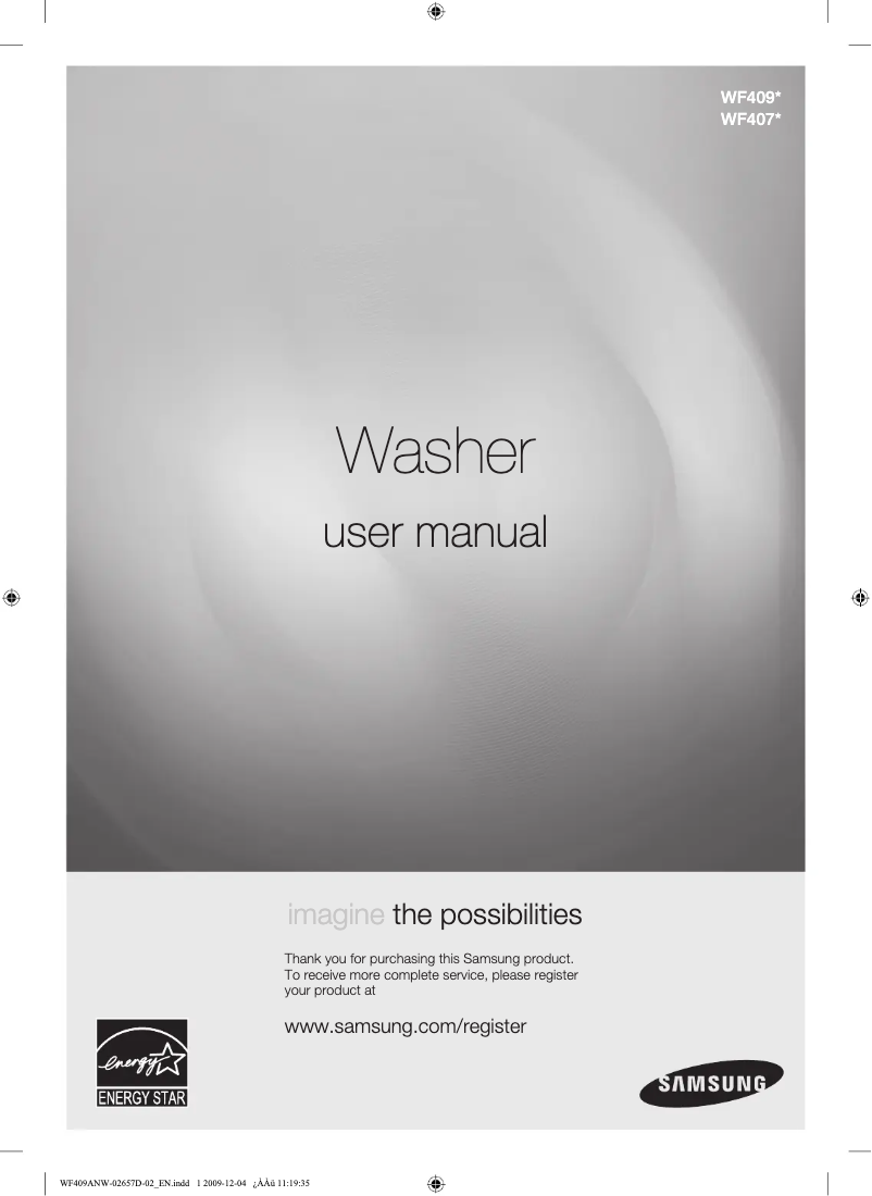 Page n°1 - Manuel utilisateur Samsung WF410ANW