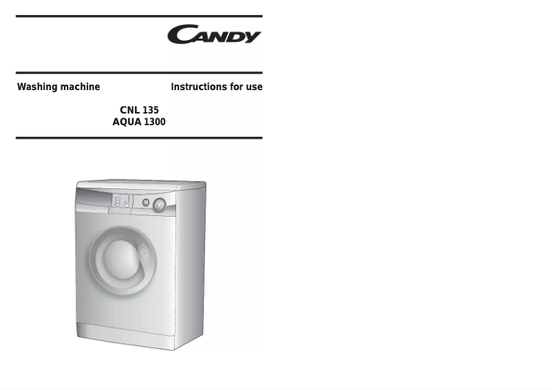 Page n°1 - Manuel utilisateur Candy CNL 135