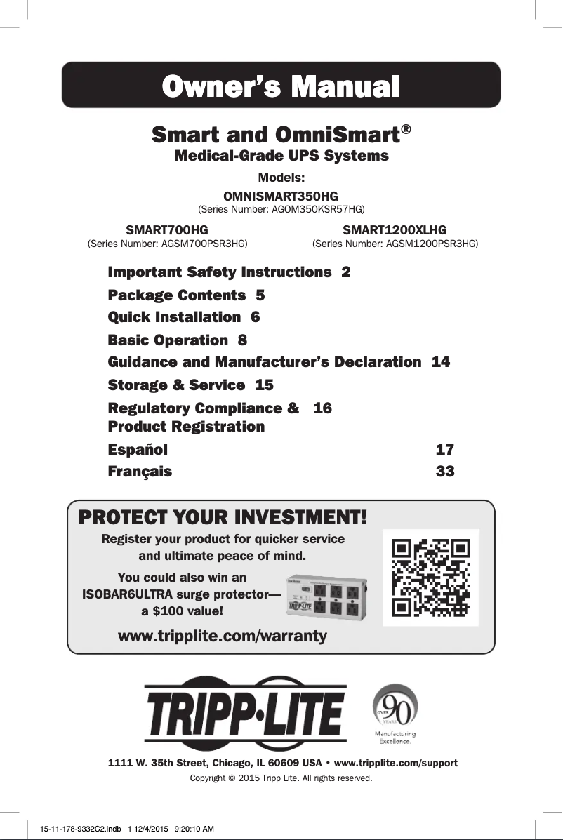 Página 1 del manual Manual de usuario Tripp Lite SmartPro