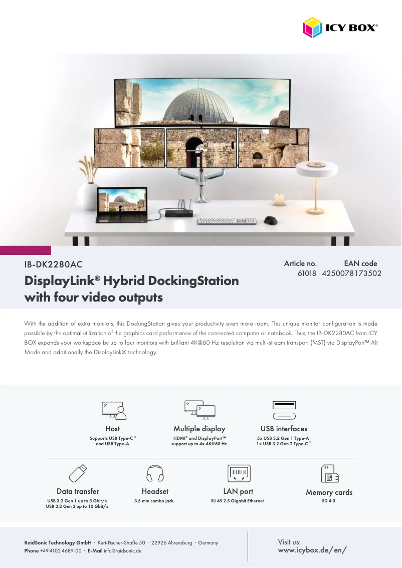 Page n°1 - Fiche technique Icy Box IB-DK2280AC