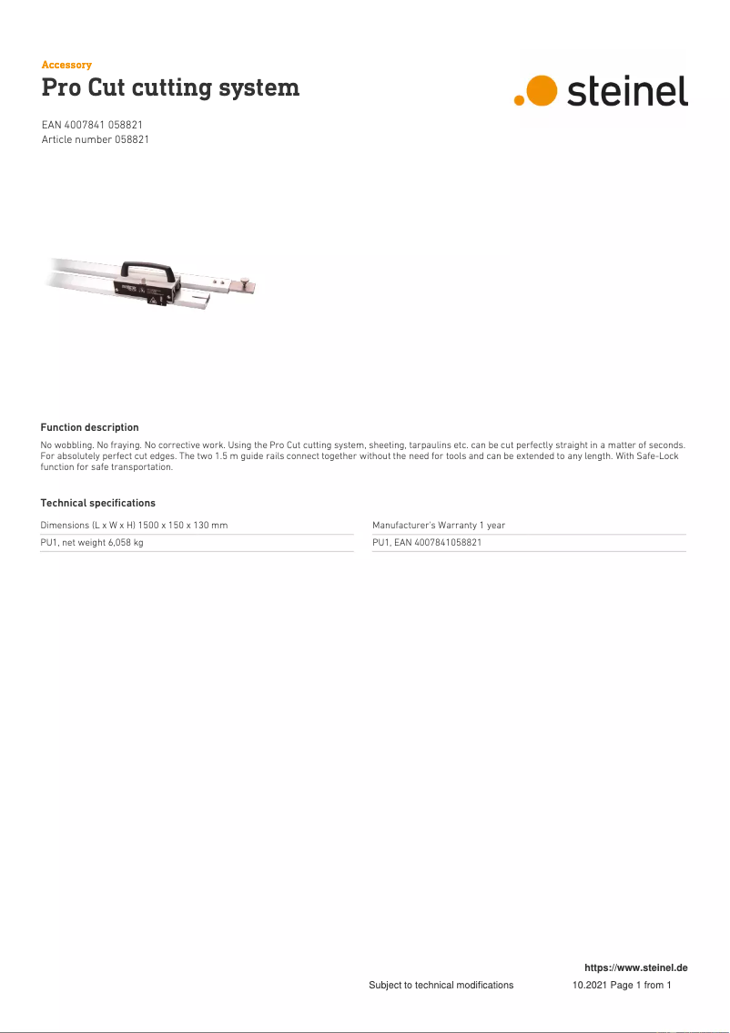 Image de la première page du manuel de l'appareil Snijsysteem Pro Cut