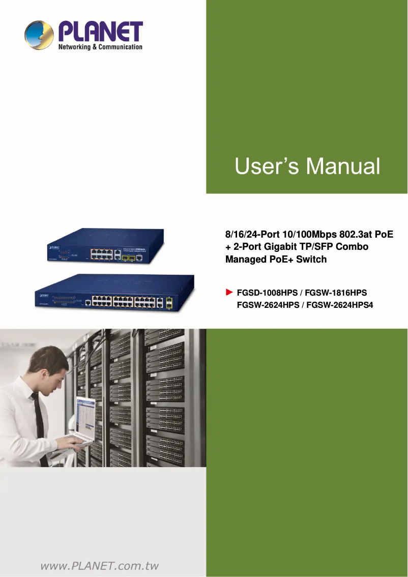 Page n°1 - Manuel utilisateur Planet FGSW-1816HPS