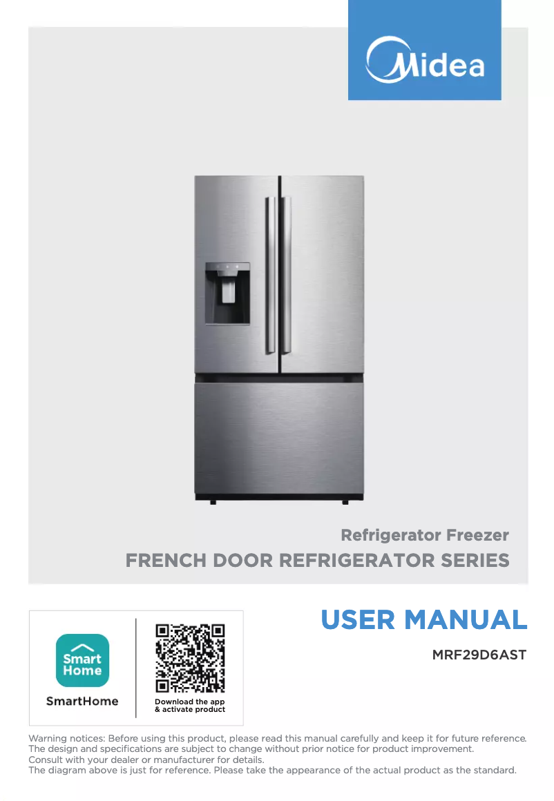 Page 1 de la notice Manuel utilisateur Midea MRF29D6AST