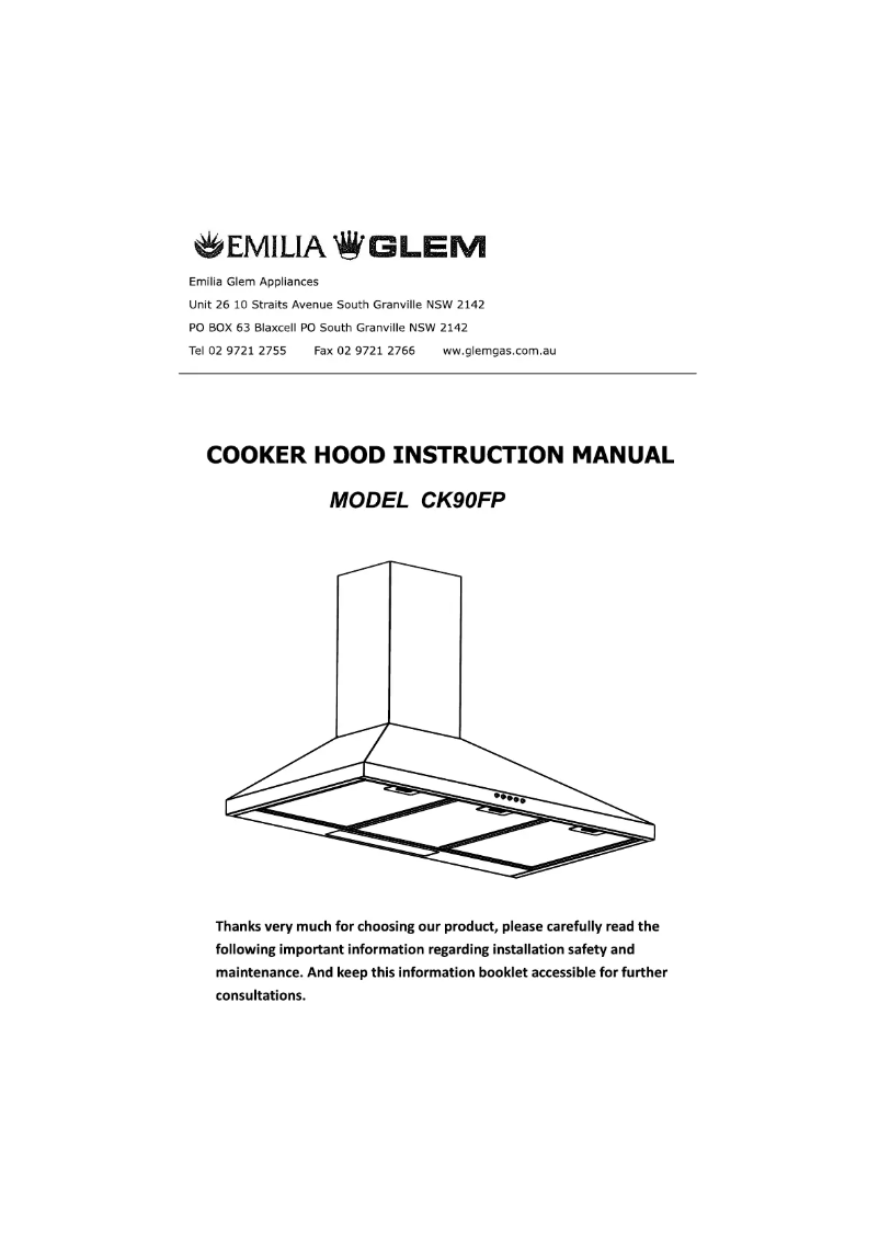 Page 1 de la notice Manuel utilisateur Glem Gas CK90FP