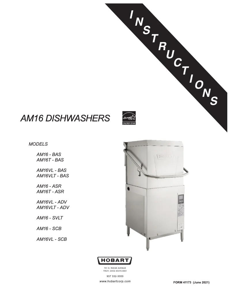 Page n°1 - Manuel utilisateur Hobart AM16-ASR