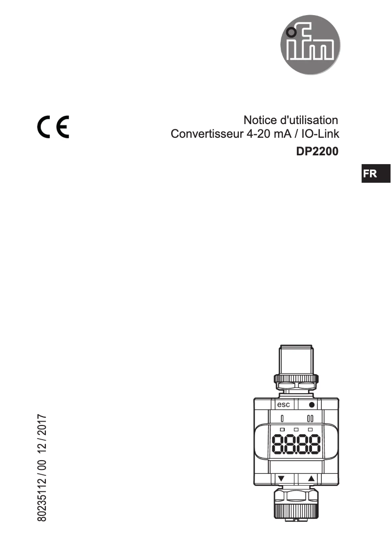 Page 1 de la notice Manuel utilisateur IFM DP2200