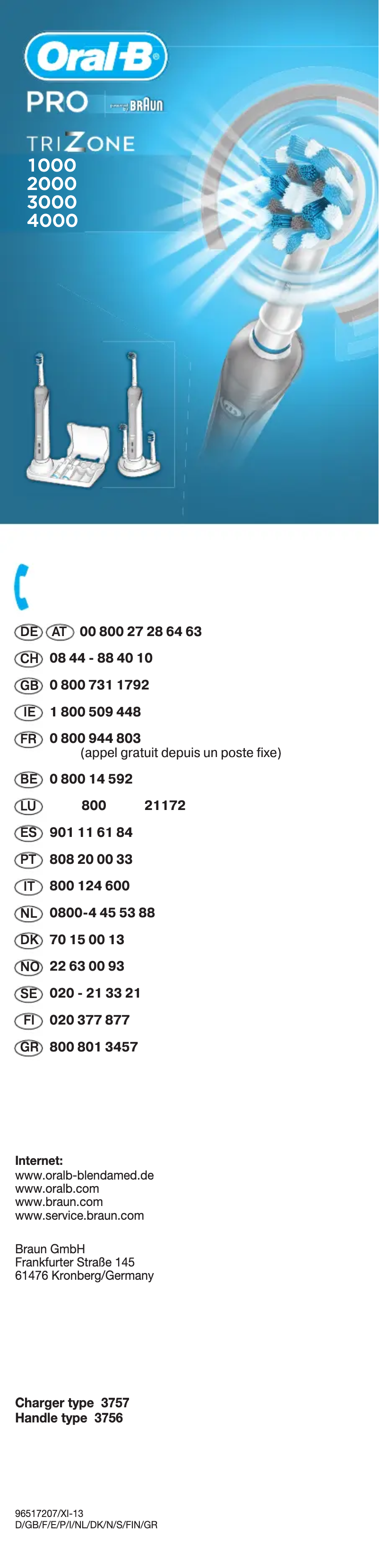 Page n°1 - Manuel utilisateur Braun Oral-B Pro 2500