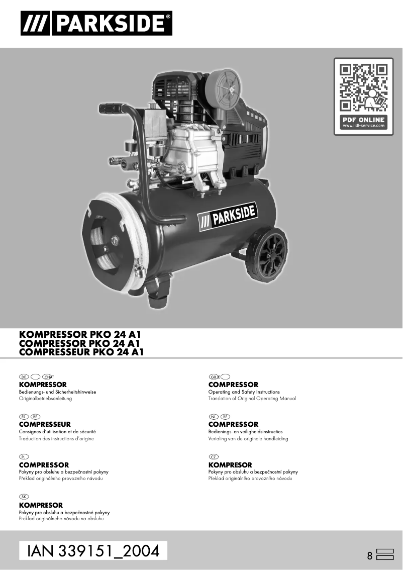 Page 1 de la notice Manuel utilisateur Parkside PKO 24 A1