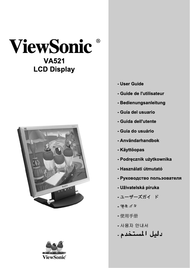 Page n°1 - Manuel utilisateur Viewsonic VA521